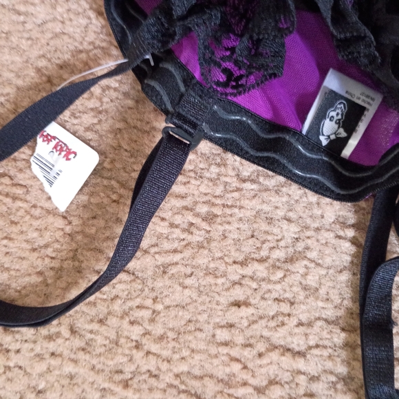 Gothic gothic Punk mall goth teddy lingerie sheer lace butt ruffles Rare 36 C - Picture 5 of 7